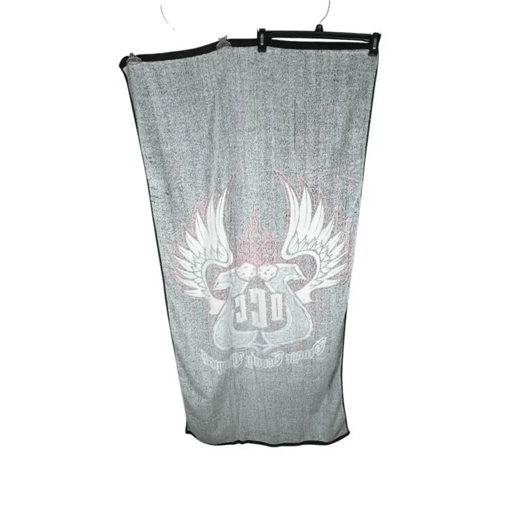 Vintage Orange County Choppers Black Beach Towel Terry Cloth Motorcycle Biker